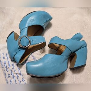 John Fluevog Prepare Guides - Turquoise - Platform clogs - dust bag - Size 8